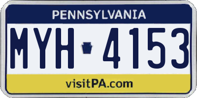 PA license plate MYH4153
