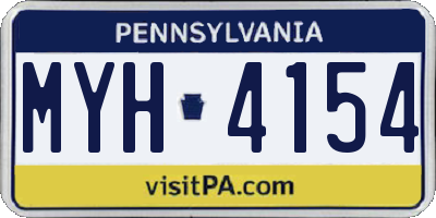 PA license plate MYH4154