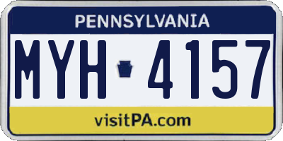 PA license plate MYH4157