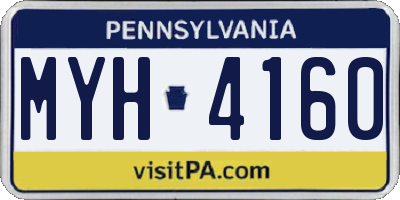 PA license plate MYH4160