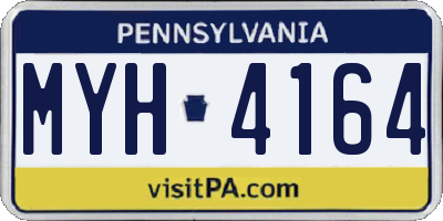 PA license plate MYH4164