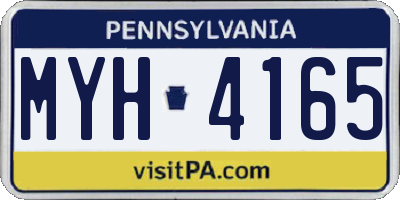 PA license plate MYH4165