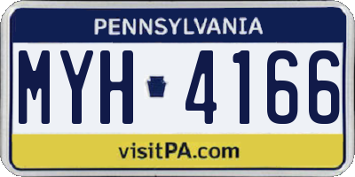 PA license plate MYH4166