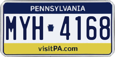 PA license plate MYH4168