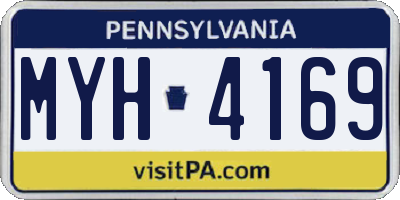 PA license plate MYH4169