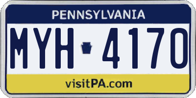 PA license plate MYH4170