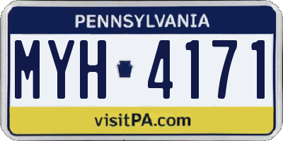 PA license plate MYH4171