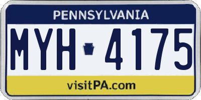 PA license plate MYH4175