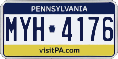 PA license plate MYH4176