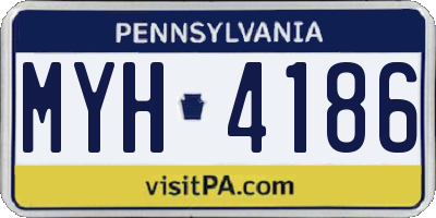 PA license plate MYH4186