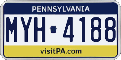 PA license plate MYH4188