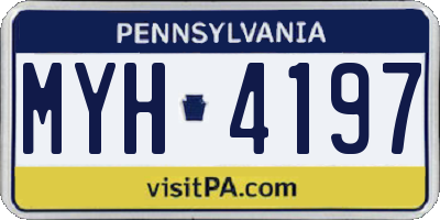 PA license plate MYH4197