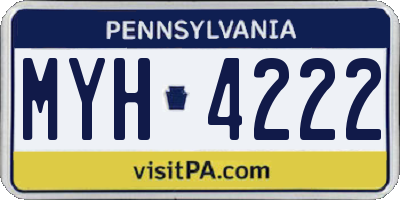 PA license plate MYH4222