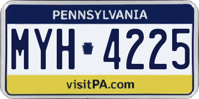 PA license plate MYH4225
