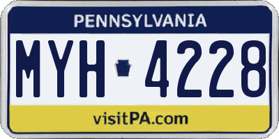 PA license plate MYH4228