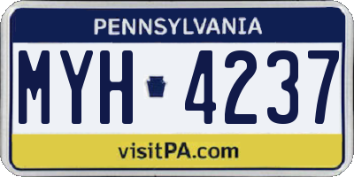PA license plate MYH4237