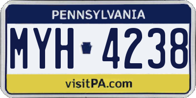 PA license plate MYH4238