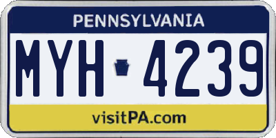 PA license plate MYH4239