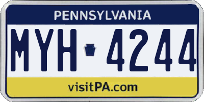 PA license plate MYH4244