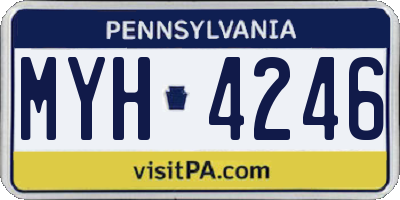 PA license plate MYH4246