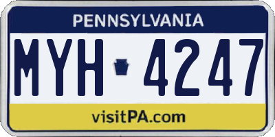 PA license plate MYH4247