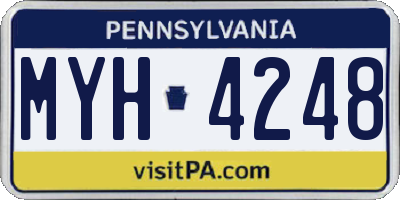 PA license plate MYH4248