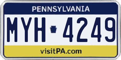 PA license plate MYH4249