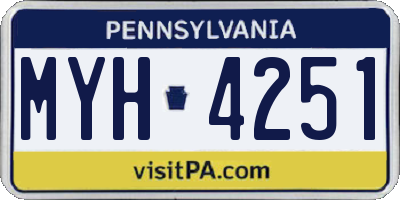 PA license plate MYH4251