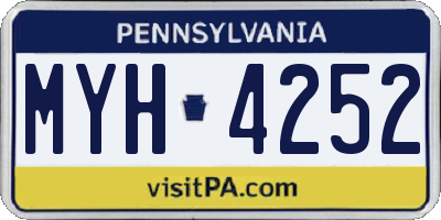 PA license plate MYH4252