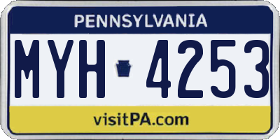 PA license plate MYH4253