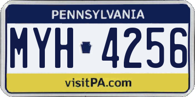 PA license plate MYH4256