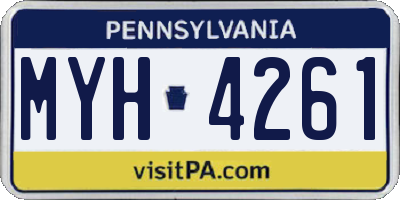 PA license plate MYH4261