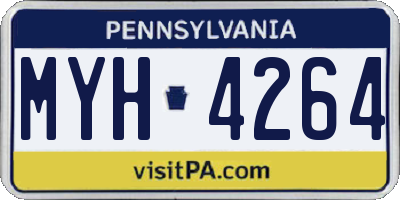 PA license plate MYH4264