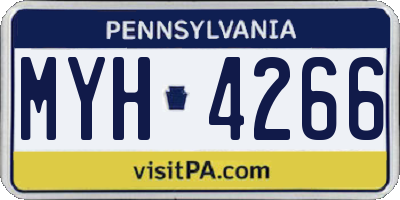 PA license plate MYH4266
