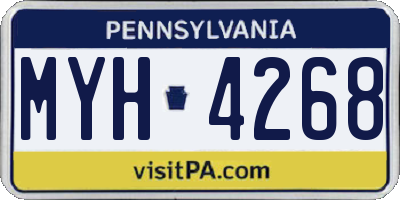 PA license plate MYH4268