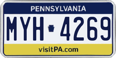 PA license plate MYH4269