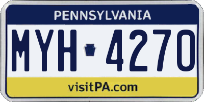 PA license plate MYH4270
