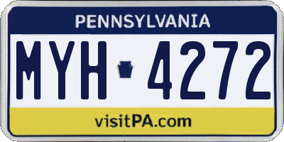 PA license plate MYH4272
