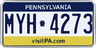 PA license plate MYH4273