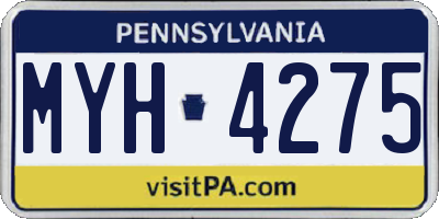 PA license plate MYH4275