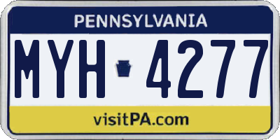 PA license plate MYH4277