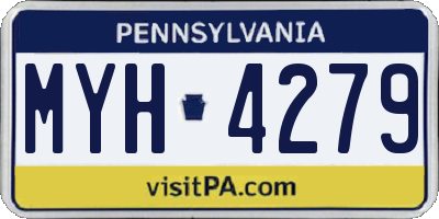 PA license plate MYH4279