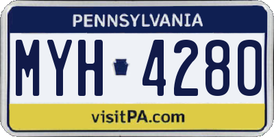PA license plate MYH4280