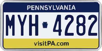 PA license plate MYH4282