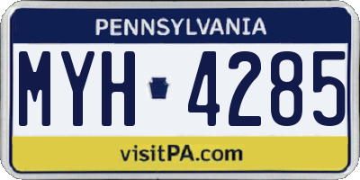 PA license plate MYH4285