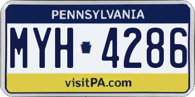 PA license plate MYH4286