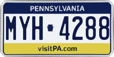 PA license plate MYH4288