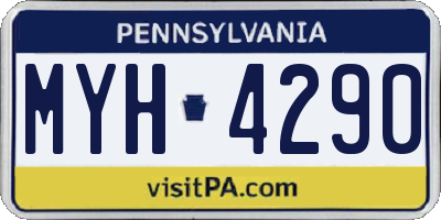 PA license plate MYH4290