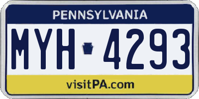 PA license plate MYH4293
