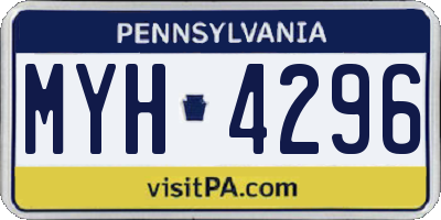 PA license plate MYH4296